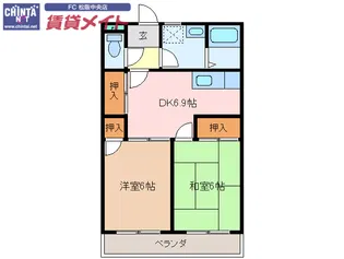 ひまわりハイツ【1階】の間取り