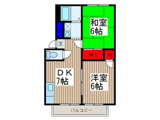 ビラ-ジュ紅山【1階】の間取り