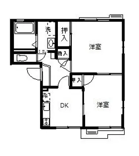 ウエストコート D棟【2階】の間取り