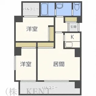 クレアシオン桑園【3階】の間取り