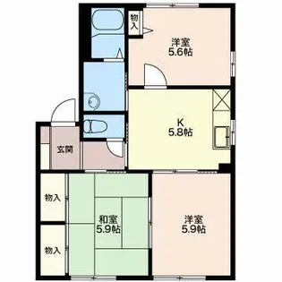 グリーンコートC【1階】の間取り