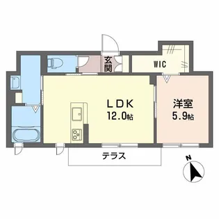 クレアージュ南方【1階】の間取り