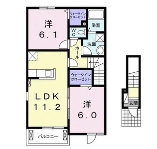 レジデンス峰 B【2階】の間取り