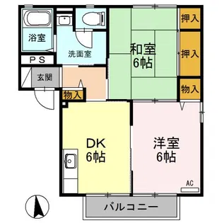 スカイハイツ A【2階】の間取り