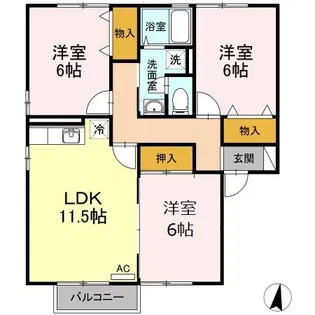 セジュール・リリー B【2階】の間取り