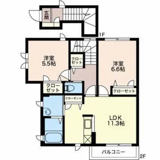 グランドアース【2階】の間取り