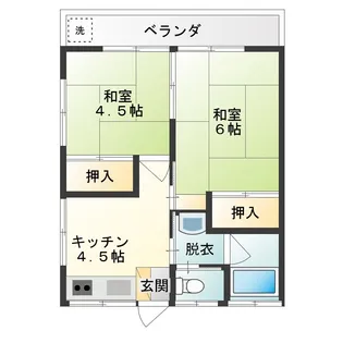 第二宇多川コーポ【2階】の間取り