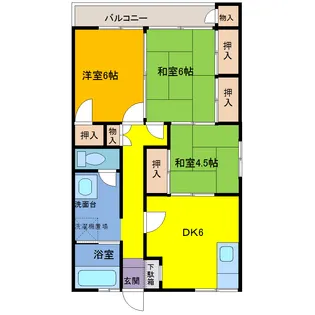弓ヶ浜コーポ【3階】の間取り