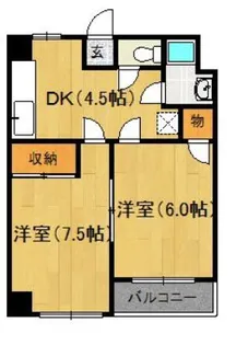 福岡県福岡市中央区伊崎【マンション】の間取り
