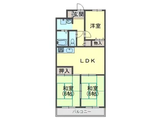 明石土山駅前スカイハイツB棟【5階】の間取り