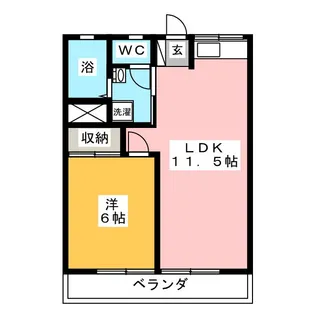 サンコーポふじ B【1階】の間取り