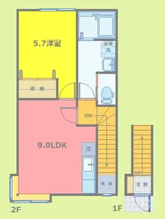 プレステージB【2階】の間取り