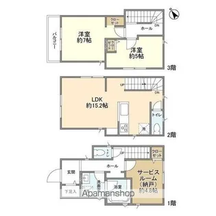 東京都世田谷区玉堤2【一戸建】の間取り
