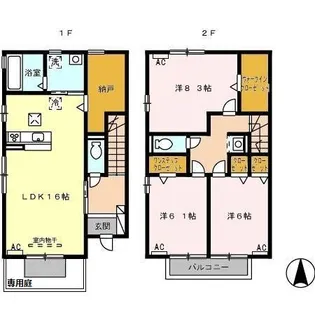 アザレ 蘇原B【1階】の間取り