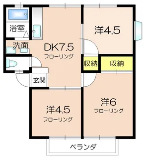 サンビレッジ三沢1【1階】の間取り