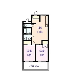 サンスカイ小山【1階】の間取り