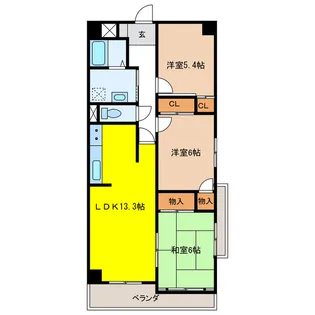 岐阜県岐阜市加納清水町3【マンション】の間取り