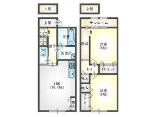 青森県八戸市城下2【一戸建】の間取り