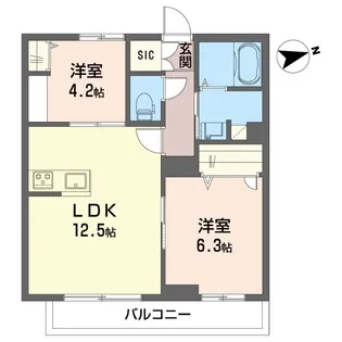 レジデンシア湘南茅ヶ崎【1階】の間取り