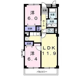 ジュネスB【3階】の間取り