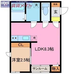オランジュベール津住吉【1階】の間取り
