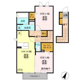 TIARAIIIティアラ【2階】の間取り