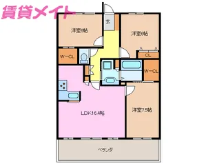 サンマンションアトレ中川駅前ラグゼ【6階】の間取り