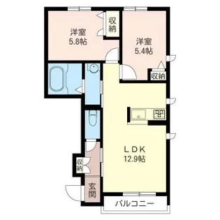 ヴィルドミール【1階】の間取り