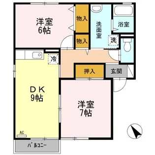 セジュールくらま B棟【1階】の間取り