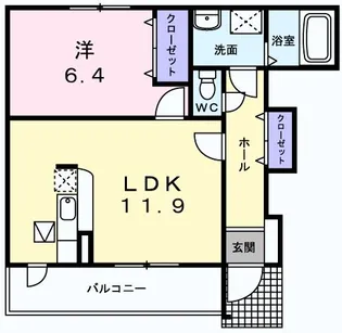 メーア ブリーゼ【1階】の間取り