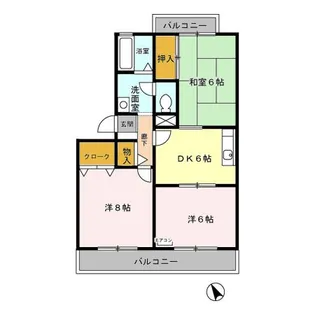 トリニシティ 弐番館【1階】の間取り
