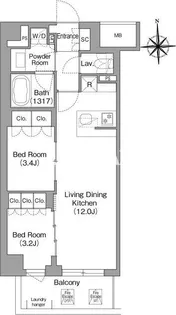 コンフォリア・リヴ大森西【3階】の間取り