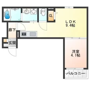 AIA難波南【4階】の間取り