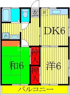 亀甲台ハイツ【1階】の間取り