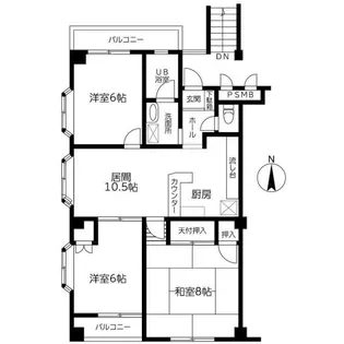 マンションカオル【1階】の間取り
