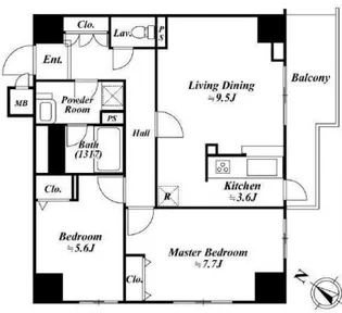 アクロス目黒タワー【10階】の間取り
