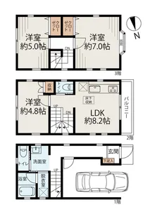 東京都荒川区町屋8【一戸建】の間取り