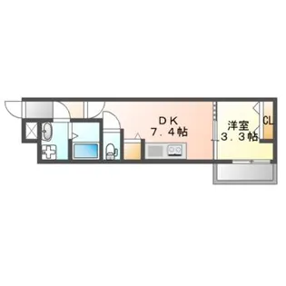 クレアトゥール岸辺1【3階】の間取り