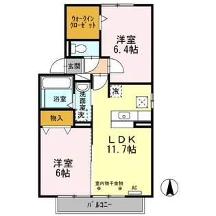 グレイス アベニュー 上浜町 B【1階】の間取り