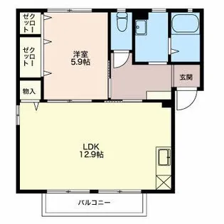 ドミール野村 B【1階】の間取り