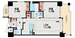 エステムコート谷町四丁目【11階】の間取り