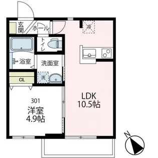ASHIPI西谷【3階】の間取り