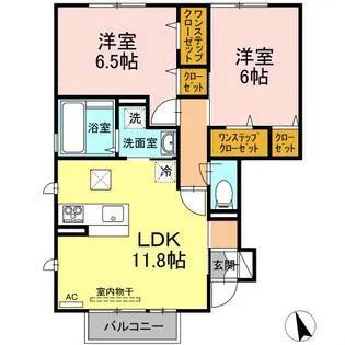 ウィズ山城 C棟【1階】の間取り