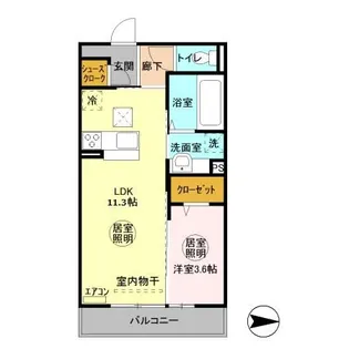 プラムマハール【1階】の間取り
