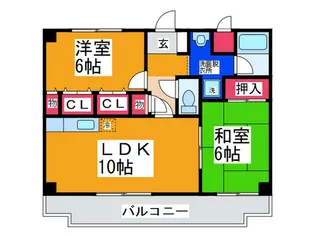 ラ・シ-ヌ恵我之荘【1階】の間取り