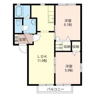 グランドゥールA【2階】の間取り