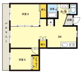 八幡ハイツ【4階】の間取り