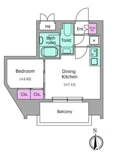 クレヴィアリグゼ北品川IIステーションコート【8階】の間取り