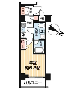 MAXIV BANDOBASHI TWIN EAST【2階】の間取り