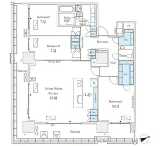東京都港区港南3【マンション】の間取り